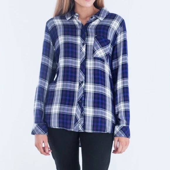RAILS Hunter Plaid Button Up Shirt in Ultra Violet - Picture 1 of 6